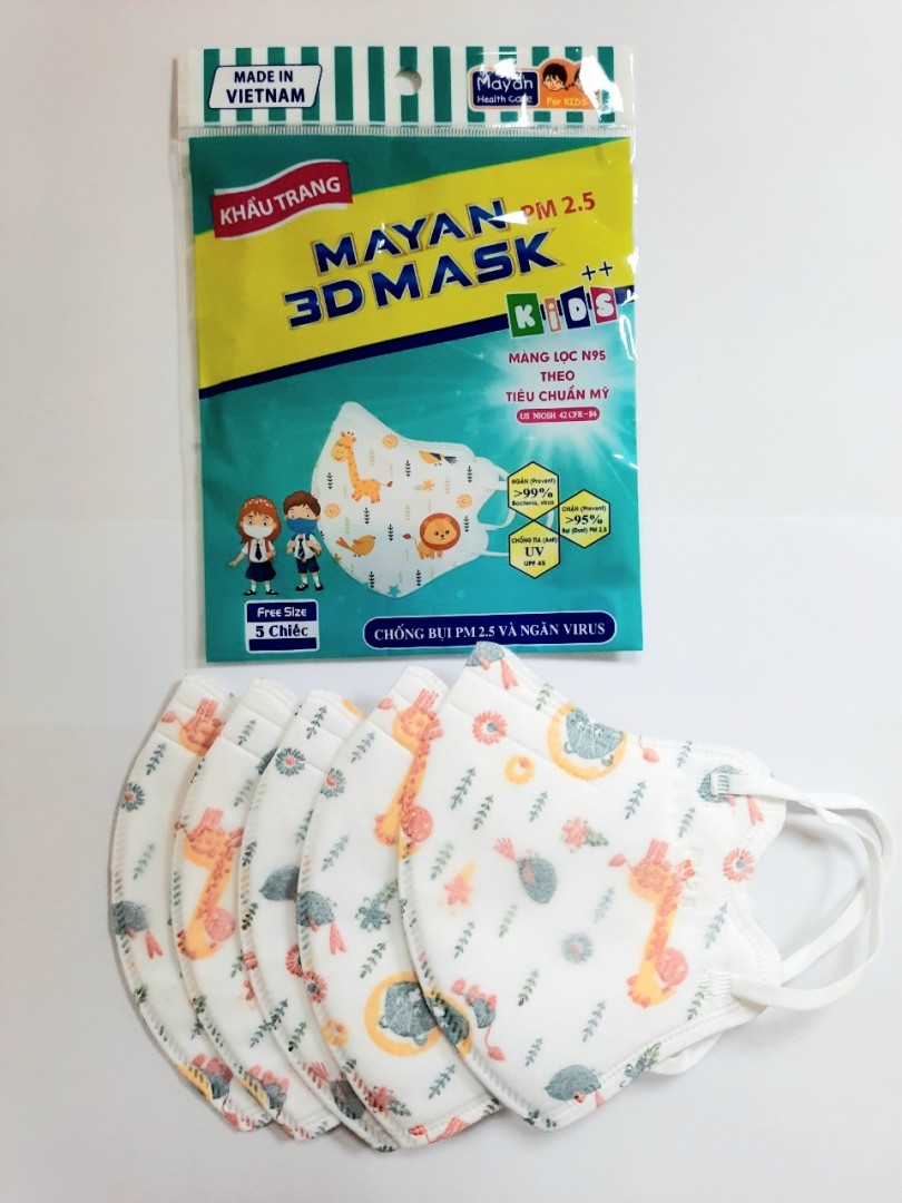 Khẩu Trang Mayan 3D túi 5 cái dành cho trẻ em